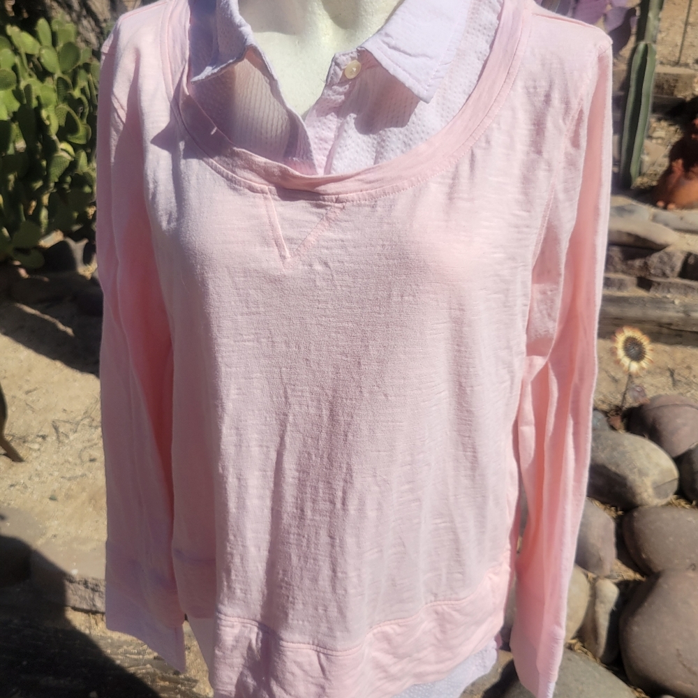 Tommy Pink Preppy Faux Layered Shirt